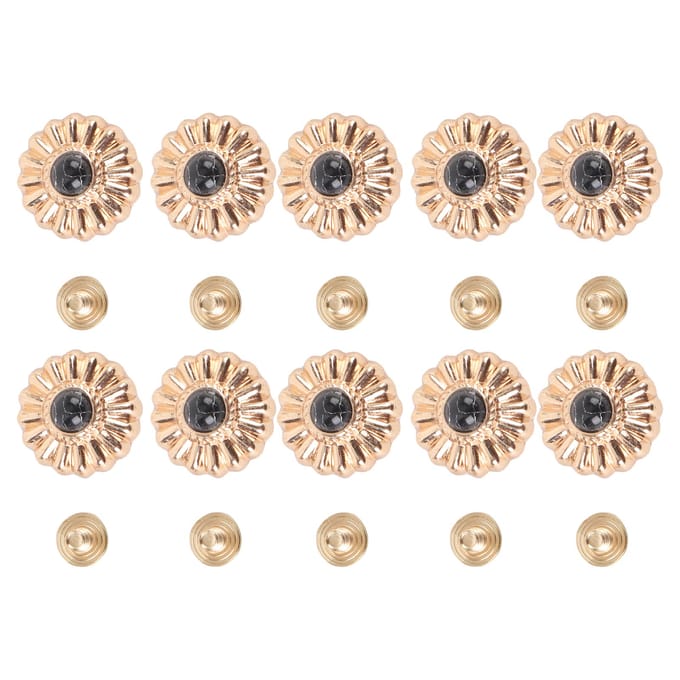 10 Pièces Bouton à Vis 16,5 mm Or Fleur Noir Turquoise Bouton à Vis avec Vis 4,5 mm pour Sac beige