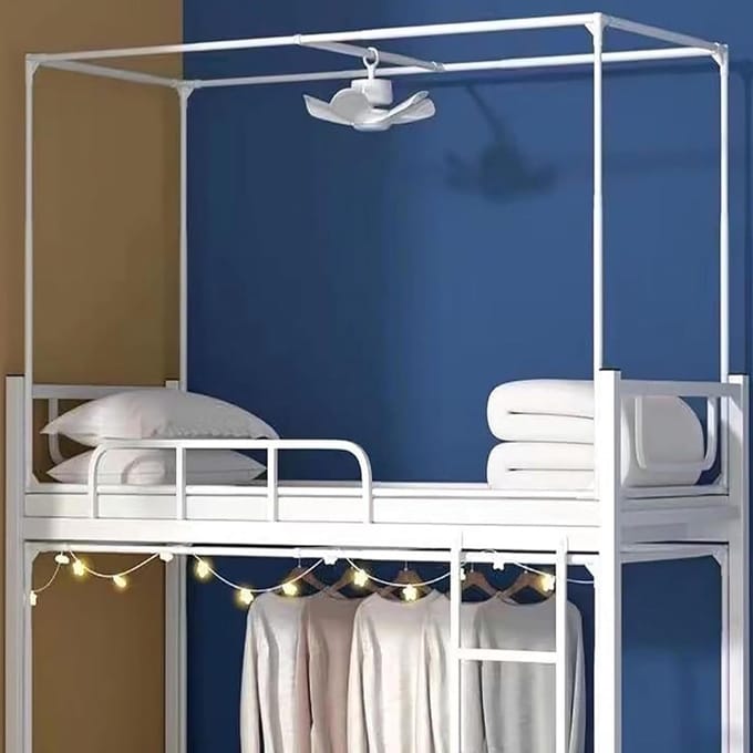 Bedframe Paal - Tent Frame - Ruimte Besparen - Verstelbare Canopy - Volledige Maat - Melkwit