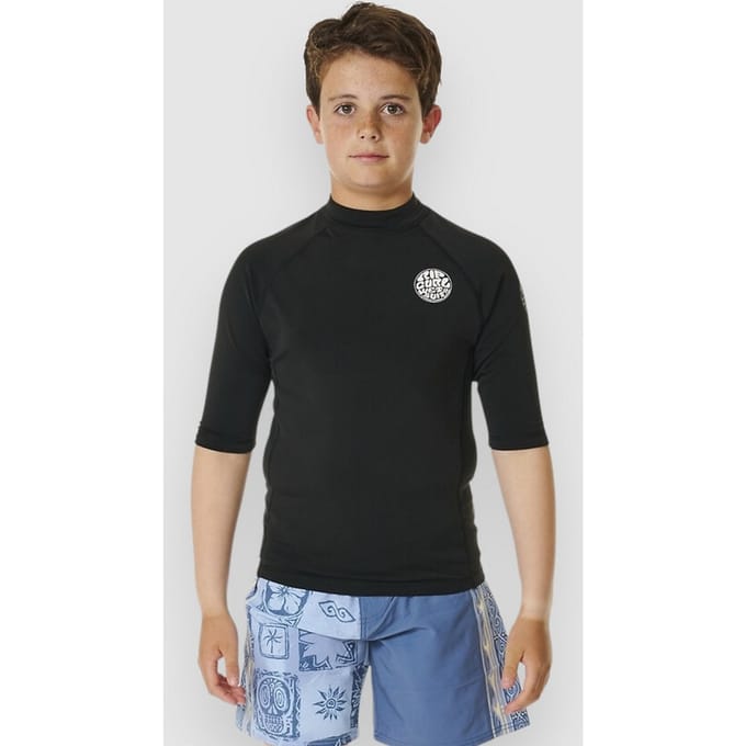 Rip Curl Icons Uv Brushed Kids Rash Guard zwart