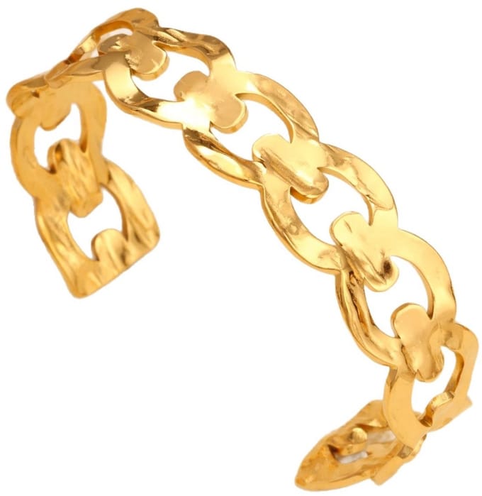 Armband - RVS - schakel design - goudkleurig - dames