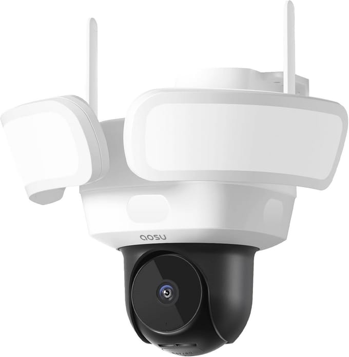 3K Bewakingscamera Buiten met 270° Bewegingsdetectie en 2600 Lumen Schijnwerper - 24/7 Opname en AI-Detectie