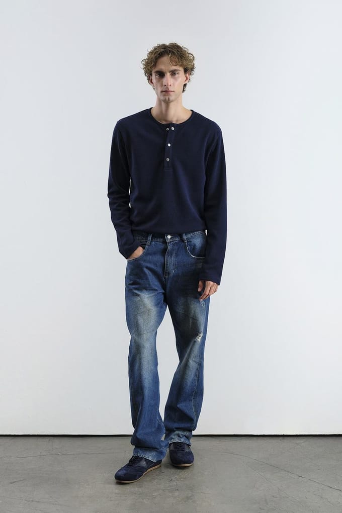 Langemouw Blouse Shirt met Knopen