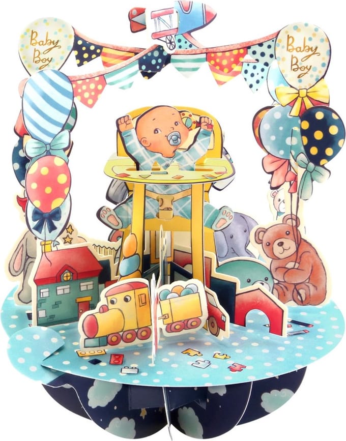 3D kaart Baby Boy - Santoro London Pirouettes