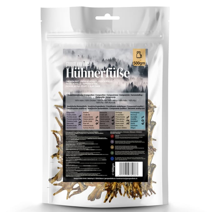500g George & Bob's kippenpootjes hondensnacks
