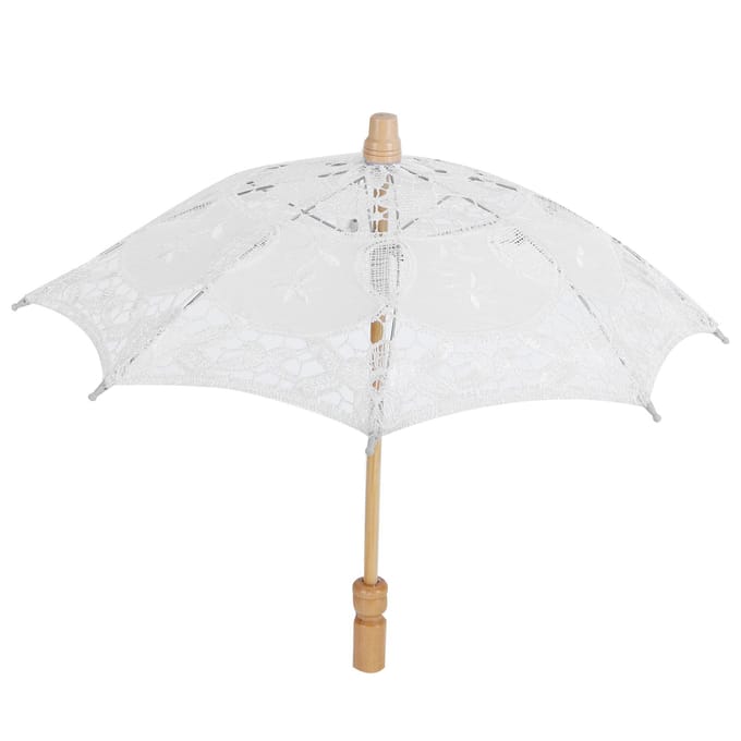 Kant Paraplu Bruiloft Bruids Parasol Paraplu voor Fotografie Requisieten BruiloftsbenodigdhedenS Wit wit