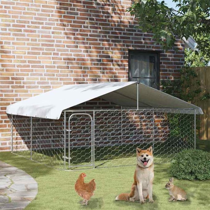 vidaXL - Hondenkennel - met - dak - 300x300x150 - cm