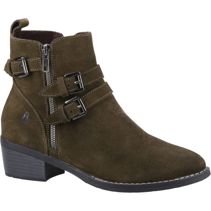 Hush Puppies Jenna Leren Dames Laarzen Khaki