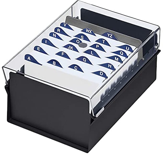 Card File Holder 4x6 - Metaal Voet Organisator met Transparant Deksel
