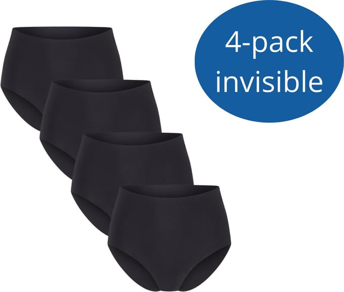 Beeren 4-pack invisible Dames maxi slip Nel zwart Maat L/XL