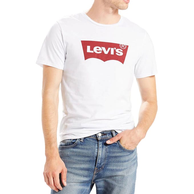 Levi's T-shirt Logo Wit - Maat S - Heren - Casual T-shirts