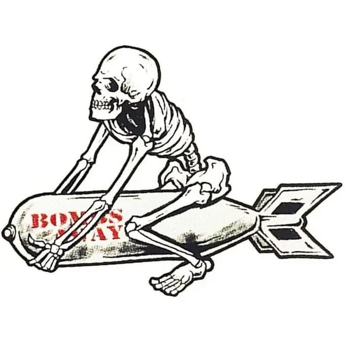 Stickers Lethal Threat Bombs Away Skeleton