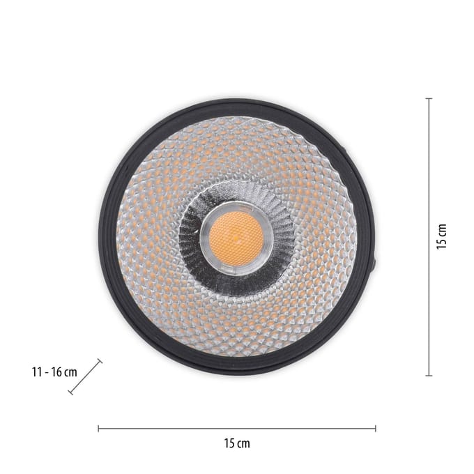 LED plafondlamp PURE Nola, 1-lamp, zwart