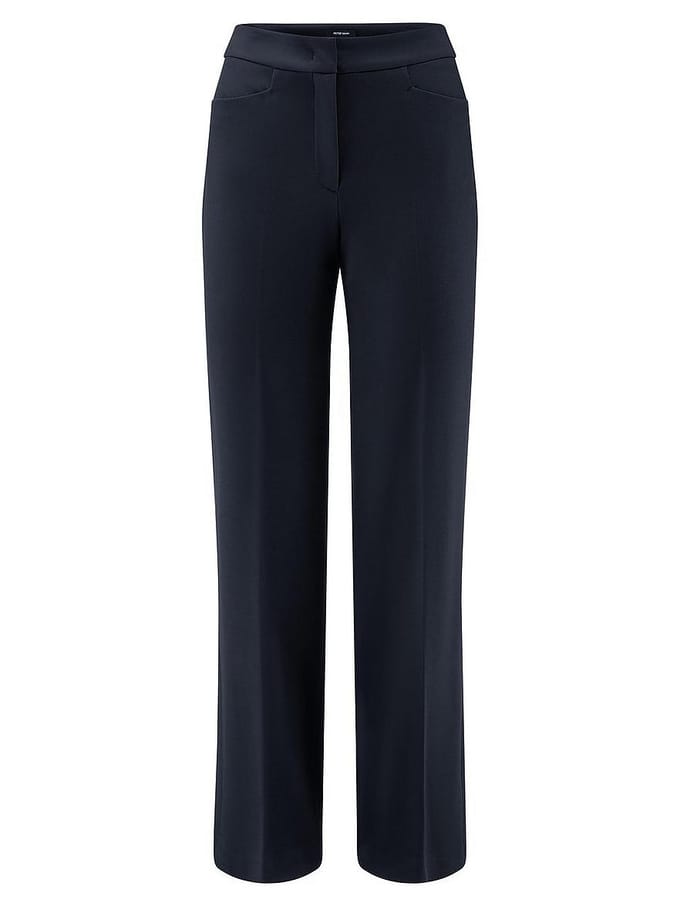 Enkellange Straight Fit-broek Van Peter Hahn blauw