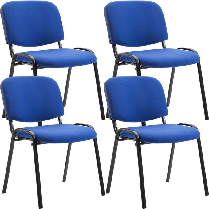 CLP Ken Set van 4 bezoekersstoelen - Stof zwart