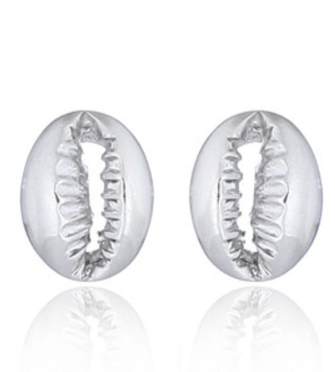 Joy|S - Zilveren schelp oorbellen - 7 x 9 mm - gepolijst - crown schelp - oorknoppen