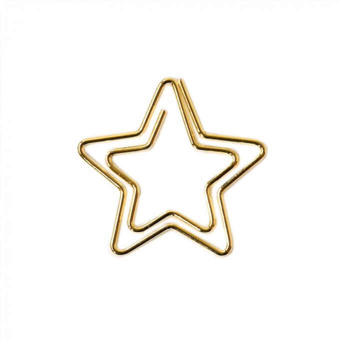 10 Paperclips - Ster - Goud - 30 x 30 mm
