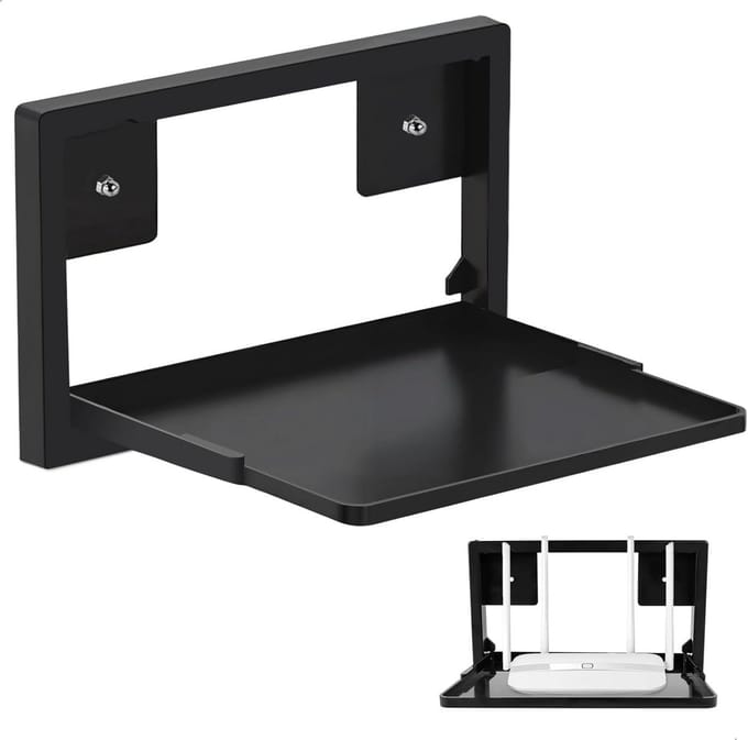 Universele Verstelbare Router Wandhouder voor Repeater en Projector Zwart