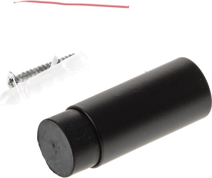 D4E Deurstop wandmontage Buismodel ø22x55mm zwart