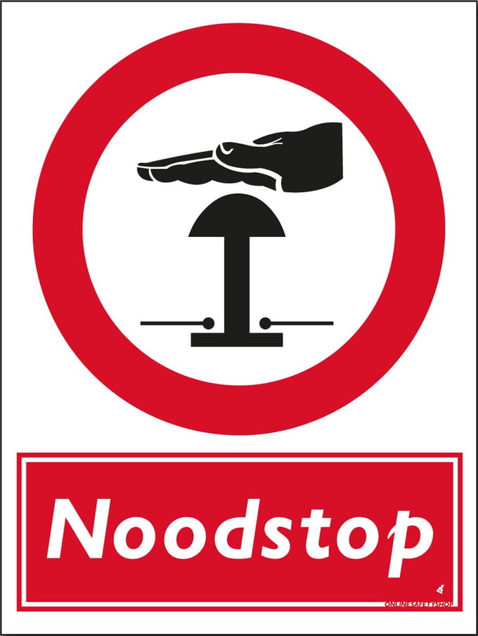 Noodstop bord - Aluminium - 30 x 40 cm