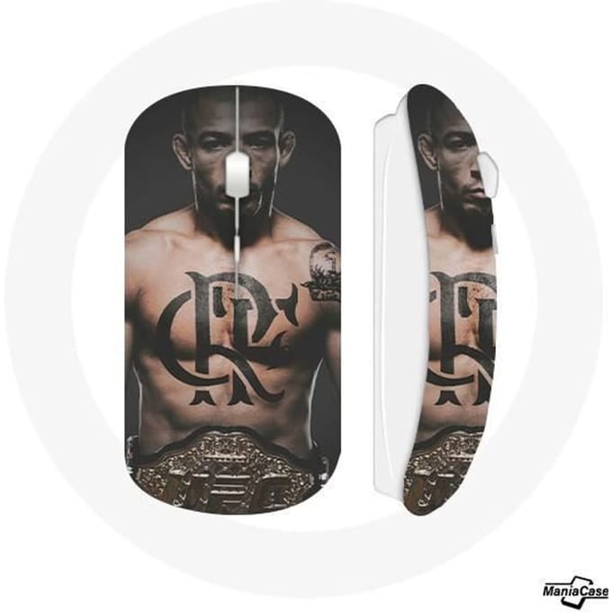 Souris Sans Fil - MANIACASE - Jose Aldo - Blanc - Clé USB wifi - Compatible Mac et PC