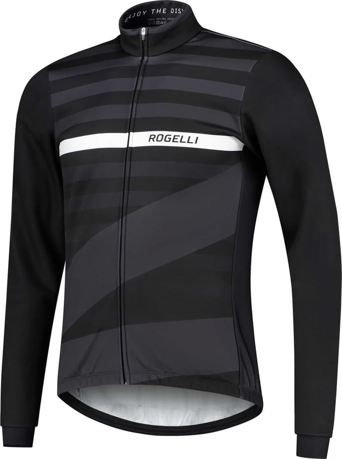 Rogelli Stripe Fietsjack Winter - Heren - Zwart, Wit - Maat L