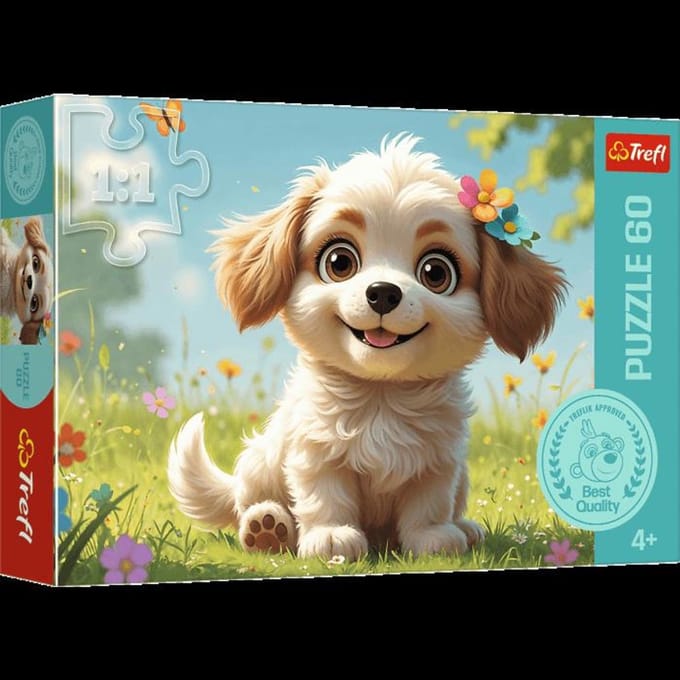 Puzzel: een puppy zijn! 60-delige puzzel