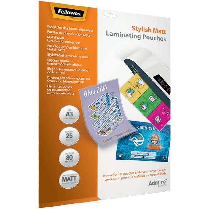 Fellowes lamineerhoezen Admire Stylish Matt - A3 - 160 micron - 25 stuks