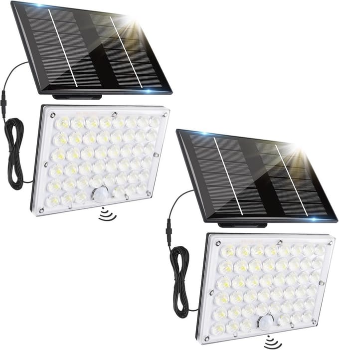 Zonne-energie Tuinverlichting met Bewegingssensor - 184 LED Buitenlampen IP65 Waterdicht