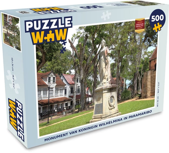 Puzzel Monument van koningin Wilhelmina in Paramaribo - Legpuzzel - Puzzel 500 stukjes