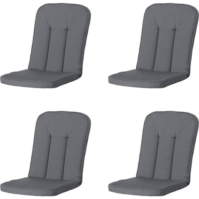 Madison - Tuinkussen Carlo / Calvia Rib grey - Ca. 100x48 cm - Set van 4