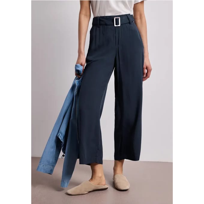 7/8 Wide Legs broek met riem
