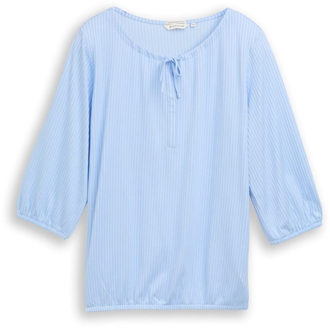Tom Tailor - Plus Size - Blouse met streepmotief - Maat 48 - blue white thin stripe