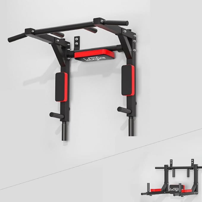 Multifunctionele Wandoptrekstang en Dipstation voor Thuis Fitness - Krachttraining
