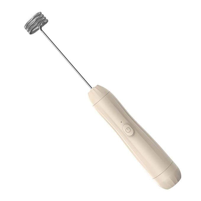 Elektrische Opschuimer Handheld Schuimmaker Melk Koffie Warme Chocolade Klopper Drankmixer voor Thuisgebruik beige