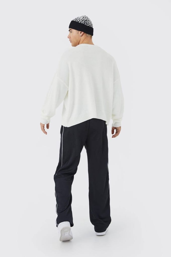 Tricot Wide Leg Jogger | Black | Size Medium