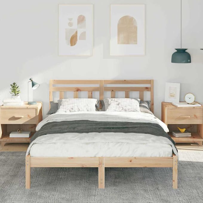 vidaXL - Bedframe - Bruin - 120 - x - 200 - cm - Massief - grenenhout
