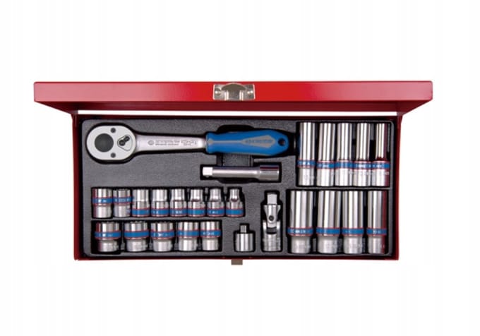 King Tony Dopslagsleutel Set 3/8" 27 Delig 6-Kant 7-19mm met Ratel