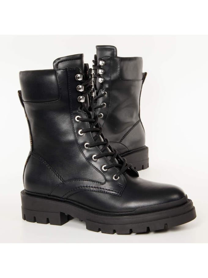 Guess Obetter Dames Laarzen Leder - Zwart/Bruin – Maat 37