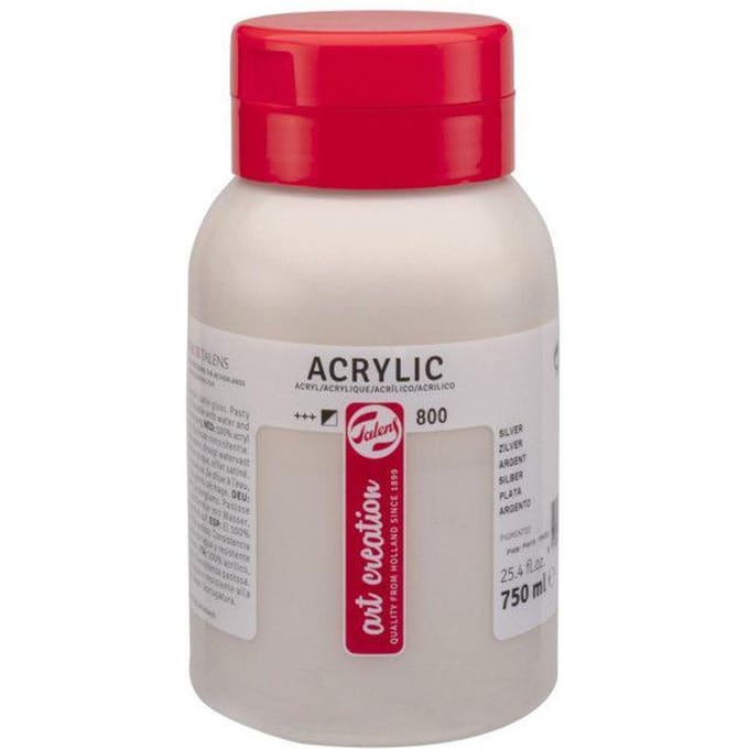 Peinture acrylique - Argent - 800 - Pot de 750 ml - Talens Art Creation argenté