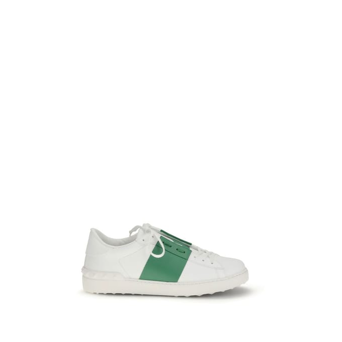 Valentino Garavani Witte Kalfslederen Bos Taurus Lage Sneakers