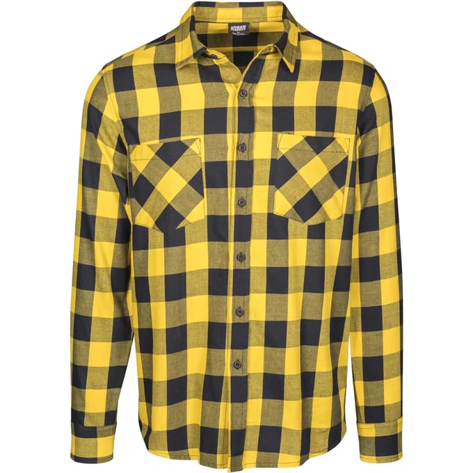 Urban Classics - Checked Flanell Overhemd - 2XL - Zwart/Rood