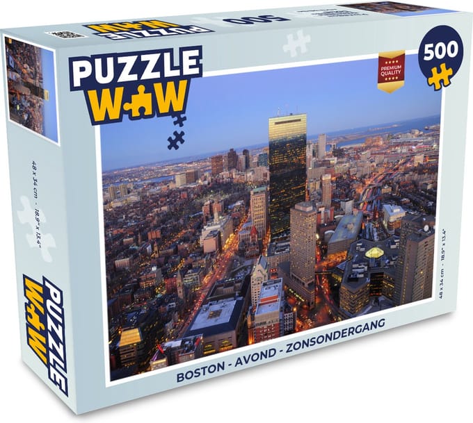 Puzzel Boston - Avond - Zonsondergang - Legpuzzel - Puzzel 500 stukjes