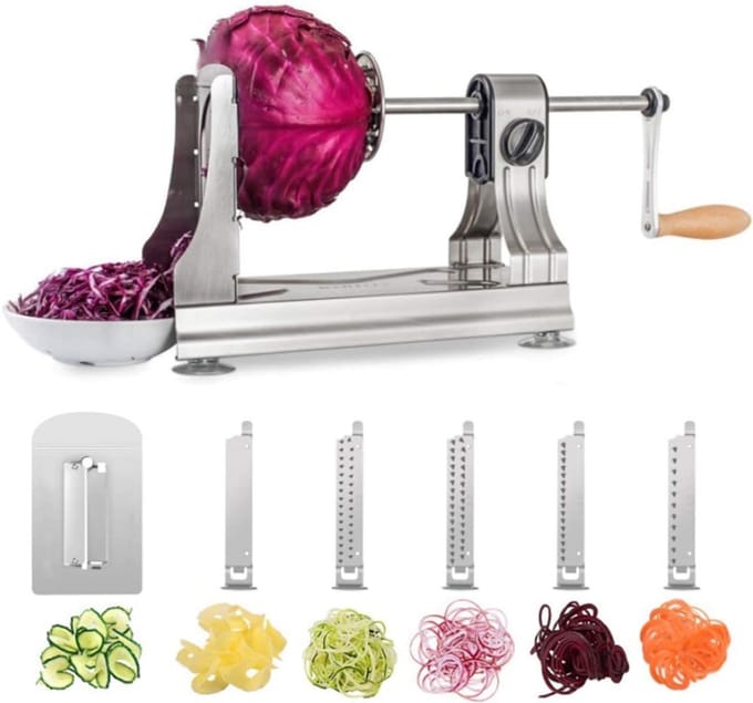 Spiraalsnijder - Spiralizer - Mandoline Keukensnijder - Zilver