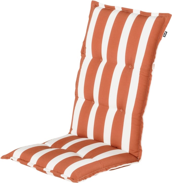 hartman tuinkussen - Roma streep rust - rood/wit streep - hoge rug - 123x50x8cm
