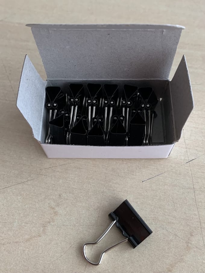 Papierklem maul 213 foldback 16mm zwart 12 stuks