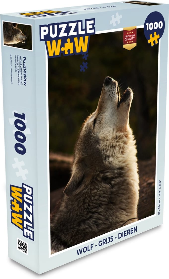 Puzzel Wolf - Grijs - Dieren - Legpuzzel - Puzzel 1000 stukjes volwassenen