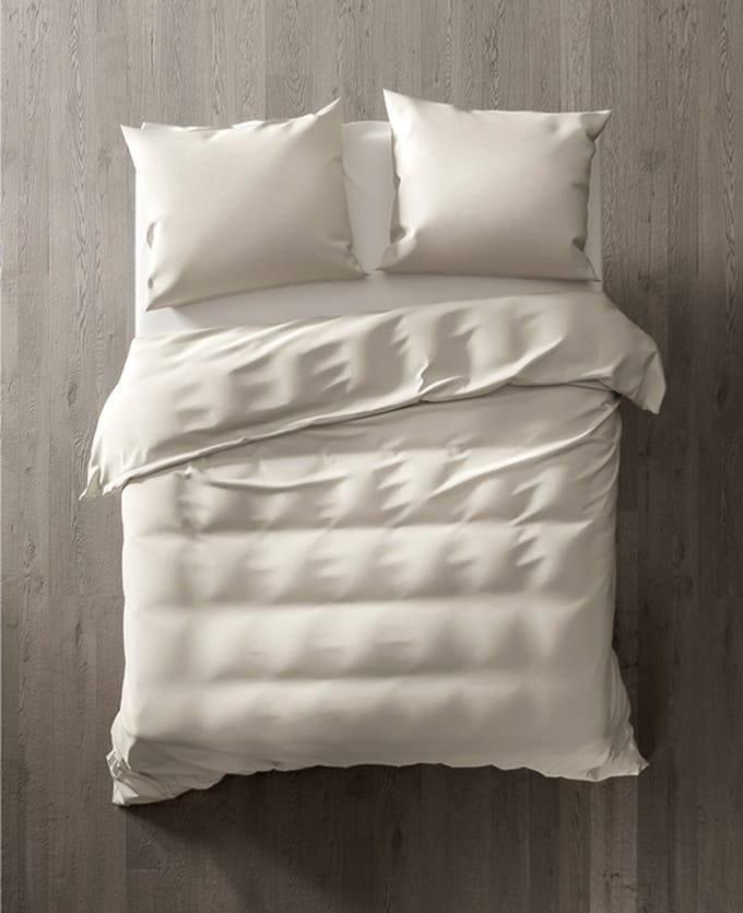 YELLOW Bamboo Dekbedovertrek - Eenpersoons - 140x200/220 cm - Sheer White