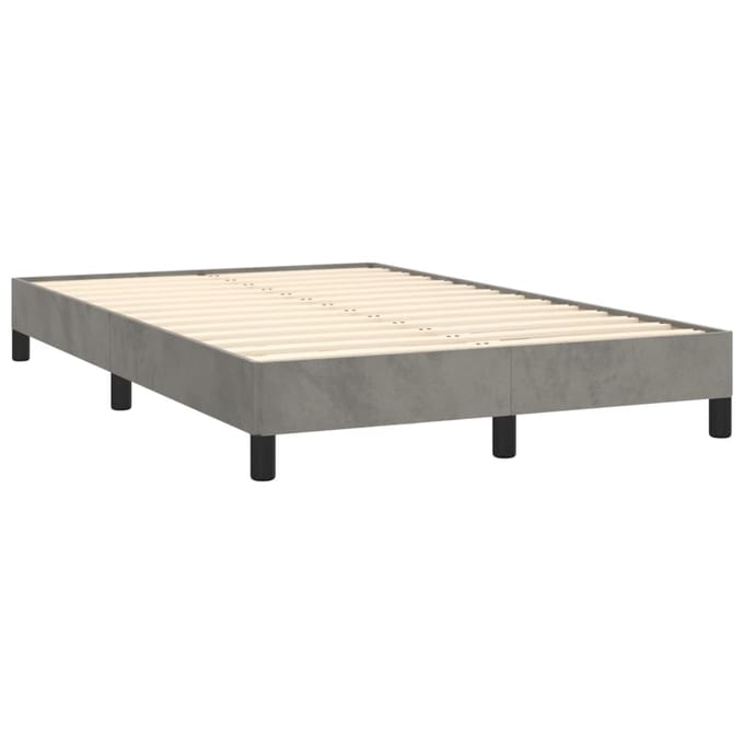 vidaXL - Bedframe - zonder - matras - 120x190 - cm - fluweel - lichtgrijs