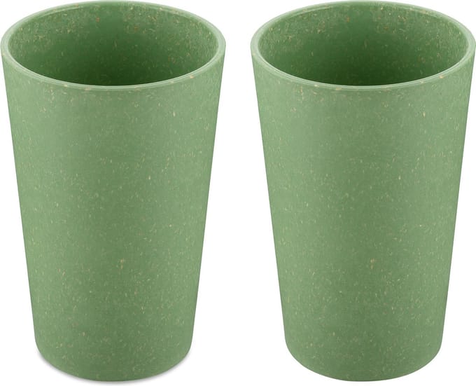 Drinkbekers, 0.35 L, Set van 2, Organic, Blad Groen - Koziol|Connect