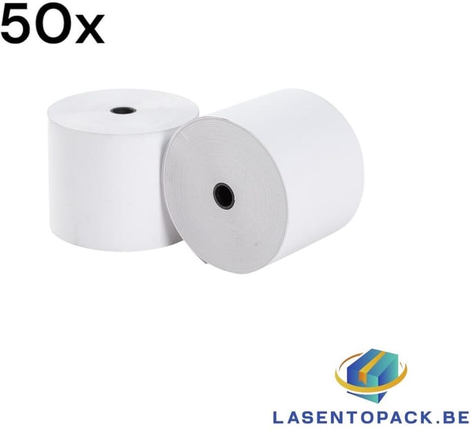 50x Kassarol Thermisch 57x70x12 (50 rollen/doos) 48 GRAMS BPA FREE! 63 meter op een rol
